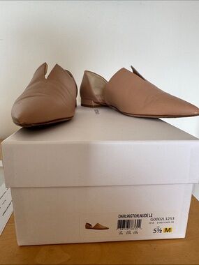 Vince Nude D'Orsay Pointed Leather Flats